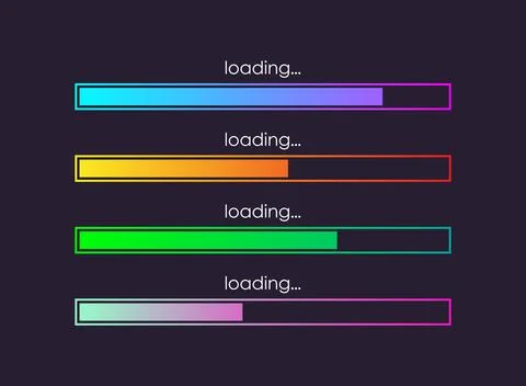 Loading bar icon in flat style. Progress indicator vector illustration on i.. Illustrazione stock