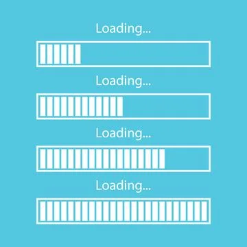 Loading bar icon in flat style. Progress indicator vector illustration on i.. Stock Illustration