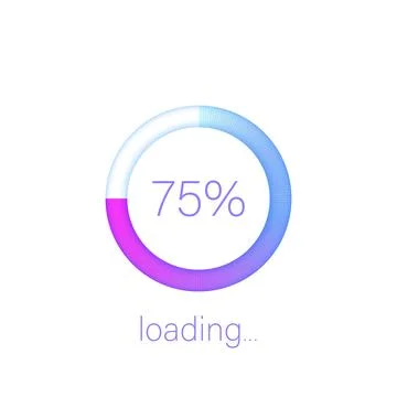 Loading bar icon in flat style. Progress indicator vector illustration on i.. Illustrazione stock