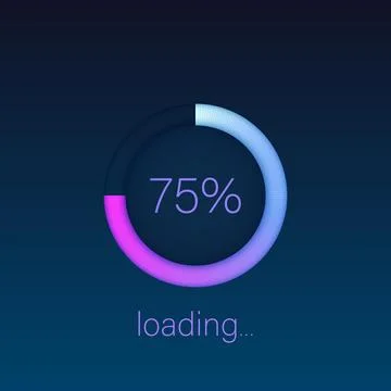 Loading bar icon in flat style. Progress indicator vector illustration on i.. Illustrazione stock