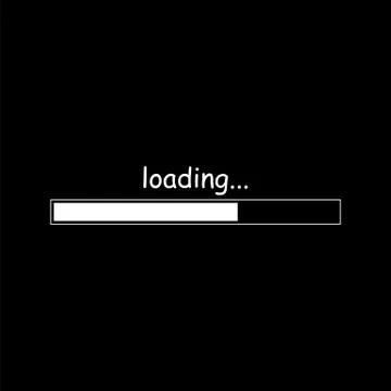 Loading bar icon isolated on black background. Vector illustration. Ilustración de archivo