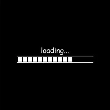 Loading bar icon isolated on black background. Vector illustration. Illustration