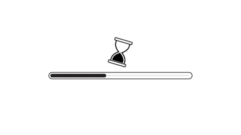 Loading bar icon with sand timer animation isolated on white background 動画素材 342703772