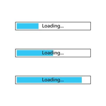 Loading bar icons. Vector illustration Ilustración de archivo