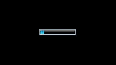 Loading bar isolated on black background with blue progress indicator Stock Footage 121079667