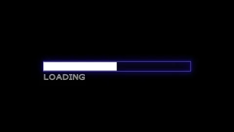 Loading bar with neon glow on black screen Stock Footage 328386714