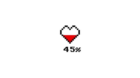 Loading bar pixel heart animation isolated on white background Stock Footage 334130901