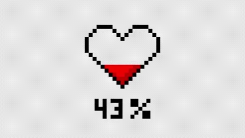 Loading bar pixel heart. Pixelated filling heart progress bar. 4K animation Stock-Footage 331018555