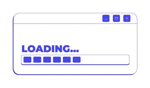 Loading bar process neo brutalism line popup window Stock Illustration