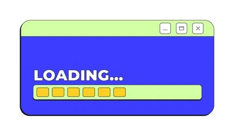 Loading bar process neo brutalism pop-up UI window Stock Illustration