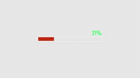 Loading Bar Progress 0 to 100 Percent Red to Green Alpha 4K Stock Footage 334982105