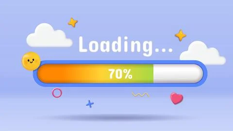 Loading bar with progress 70 percent. Vector illustration 스톡 일러스트