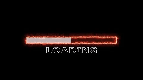 Loading bar progress animation with fire effect Stock Footage 328386601