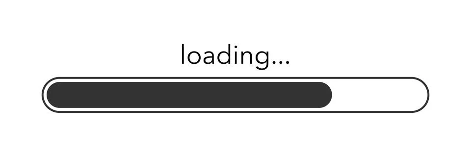 Loading bar progress black simple icon. Isolated flat vector illustration 스톡 일러스트
