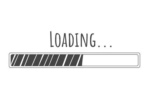 Loading bar, progress in doodle style isolated on white background. Indicator Stock Illustration