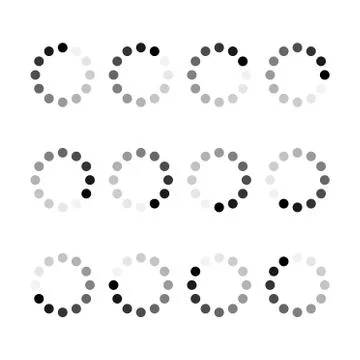 Loading bar progress icon step by step. Webside set symbol round loader Stock Illustration