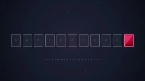 Loading Bar Progress Indicator - Digital UI Element with Red Start and Fadi.. Stock Footage 348413071