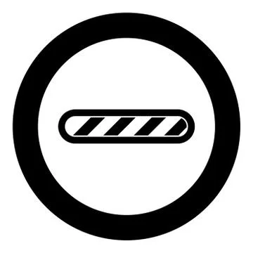 Loading bar of progress status icon in circle round black color vector illust Stock Illustration