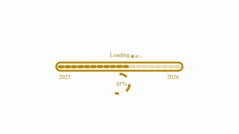 Loading Bar Progressing from 2025 to 2026 Animation Stock Footage 309886945