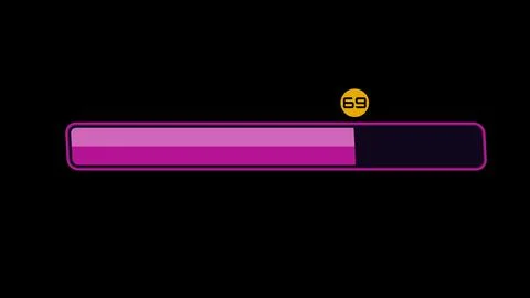Loading bar showing digital progress at 69 percent Ilustración de archivo