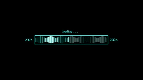 Loading Bar Transitioning from 2025 to 2026, Digital Progress Bar Animation.. Stock Footage 310204038