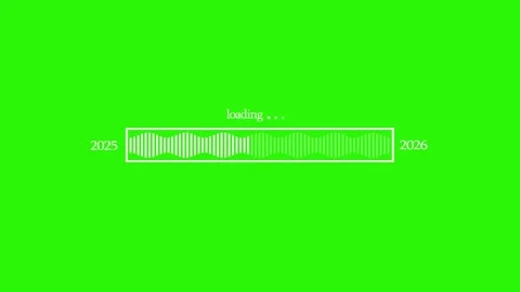 Loading Bar Transitioning from 2025 to 2026, Digital Progress Bar Animation.. Stock Footage 310204117