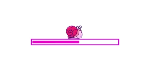 Loading bar waiting loading bar with snail animation Stock Footage 320495659