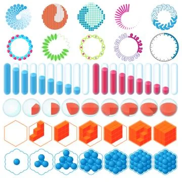 Loading bars and preloaders icons set Stock Illustration
