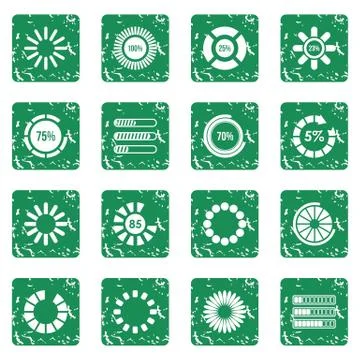 Loading bars and preloaders icons set grunge Stock Illustration
