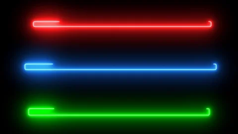 Loading bars with neon light. Abstract creative loader object LOOP animation.  Stock Footage 113863205