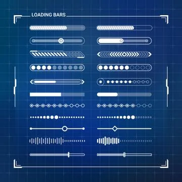 Loading bars set Stock Illustration