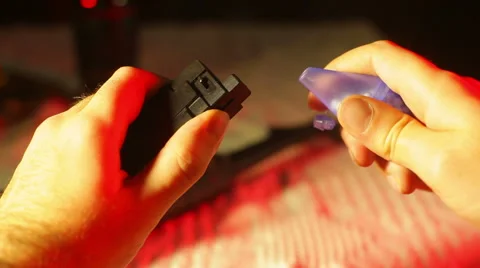 Loading BB gun cartridge 222 Stock Footage 46267684
