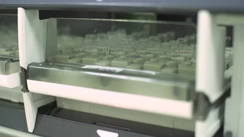 Loading biomaterial into a medical automatic machine Video stock 141236753