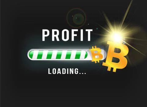 Loading bitcoin profit Stock Illustration