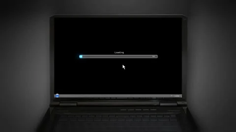 Loading black laptop screen Stock Footage 38516299
