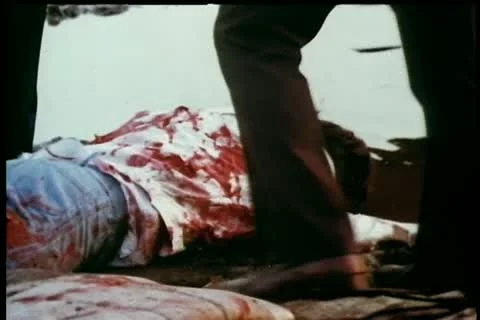 Loading bloody dead man into trunk of car Stock Footage 11346493