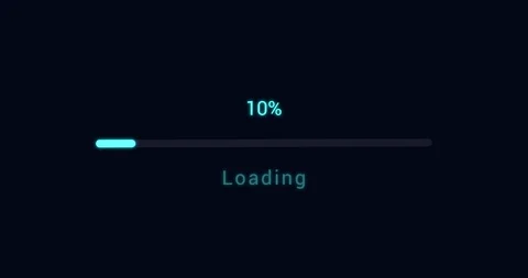 Loading blue bar on a black background Stock Footage 130164735