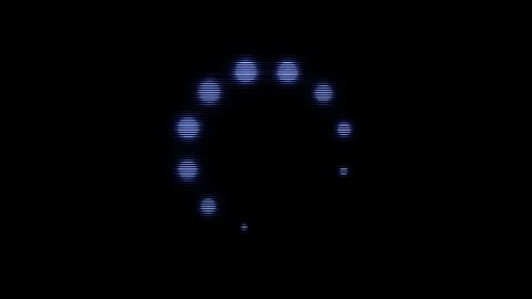 Loading blue circle icon of small blinking spheres moving on black background Stock Footage 111563062