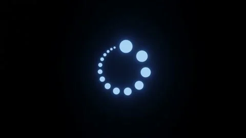 Loading blue neon circle icon animation on black background Stock Footage 161217033