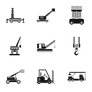 Loading box icons set, simple style 스톡 일러스트
