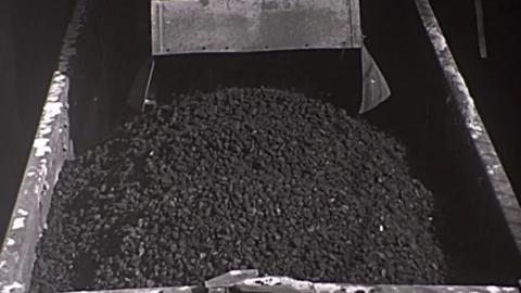 Loading Boxcar Filling Raw Coal Mine Mining 1960s Vintage Film Industry Movie Vídeos de archivo 75917796
