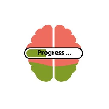 Loading brain, concept design intelligence mind sign vector Stock Illustration