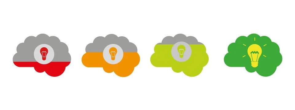 Loading Brain Icon. Progress Loading Bar of Wisdom. Stock Illustration