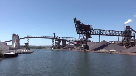 Loading Bridges at Taconite facility Stock Footage 123086073