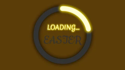 Loading bright easter sign in yellow colour with blinking light effect Stock Footage 266787917