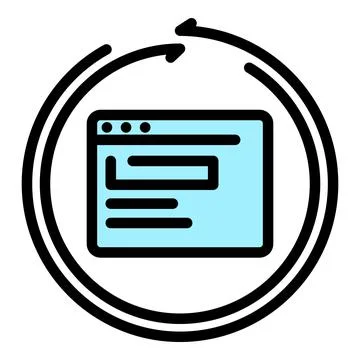 Loading browser icon color outline vector Illustrazione stock