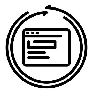 Loading browser icon, outline style Stock Illustration