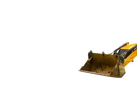 Loading bucket of construction bulldozer on white Stock Illustration