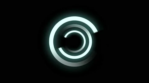 Loading, Buffering Three Futuristic Circles, 4K Animation Stock Footage 204158891