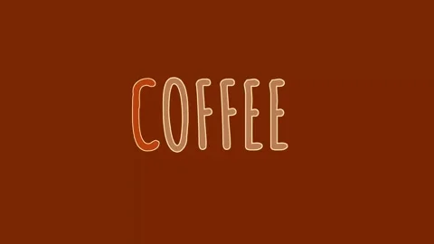LOADING CAPPUCCINO.Coffee Typography Animation . Coffee Text Motion Graphic.Anim Stock Footage 341700909
